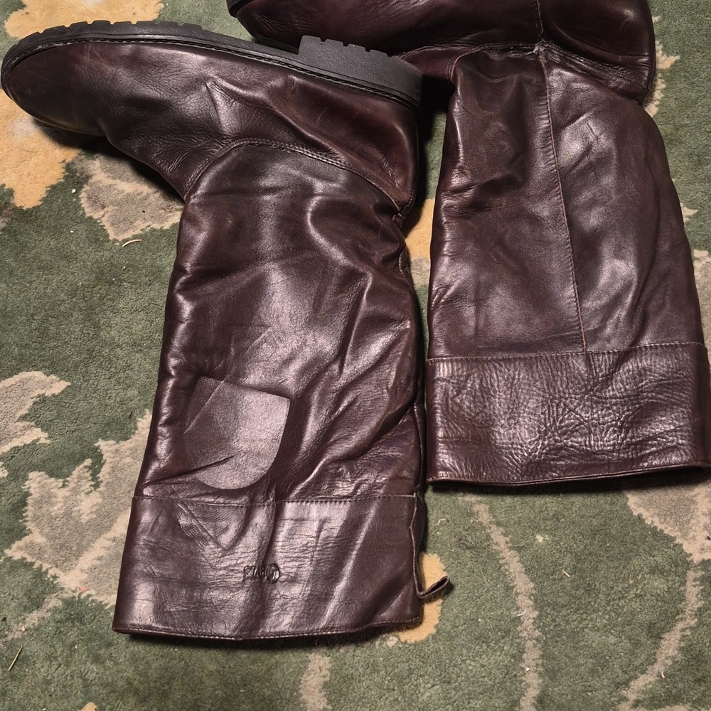 Brown Leather Shearling-Lined Boots - Picture 11 of 12